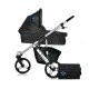 Универсальная коляска Bertoni 2 в 1 CARRERA Black-Blue Sunny City